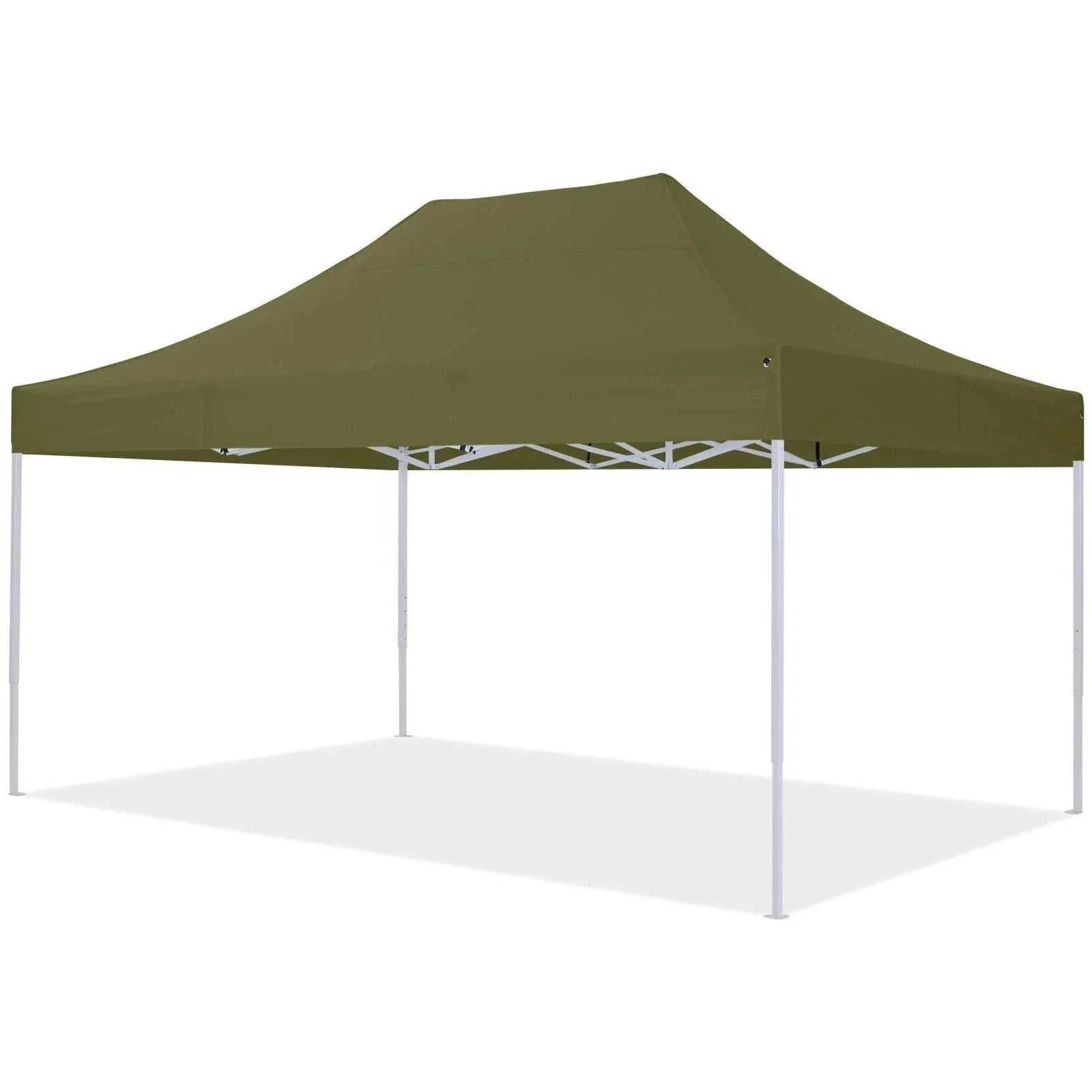 Pavillon Easy Up 3x4.5m steel frame with green polyester fabric.
