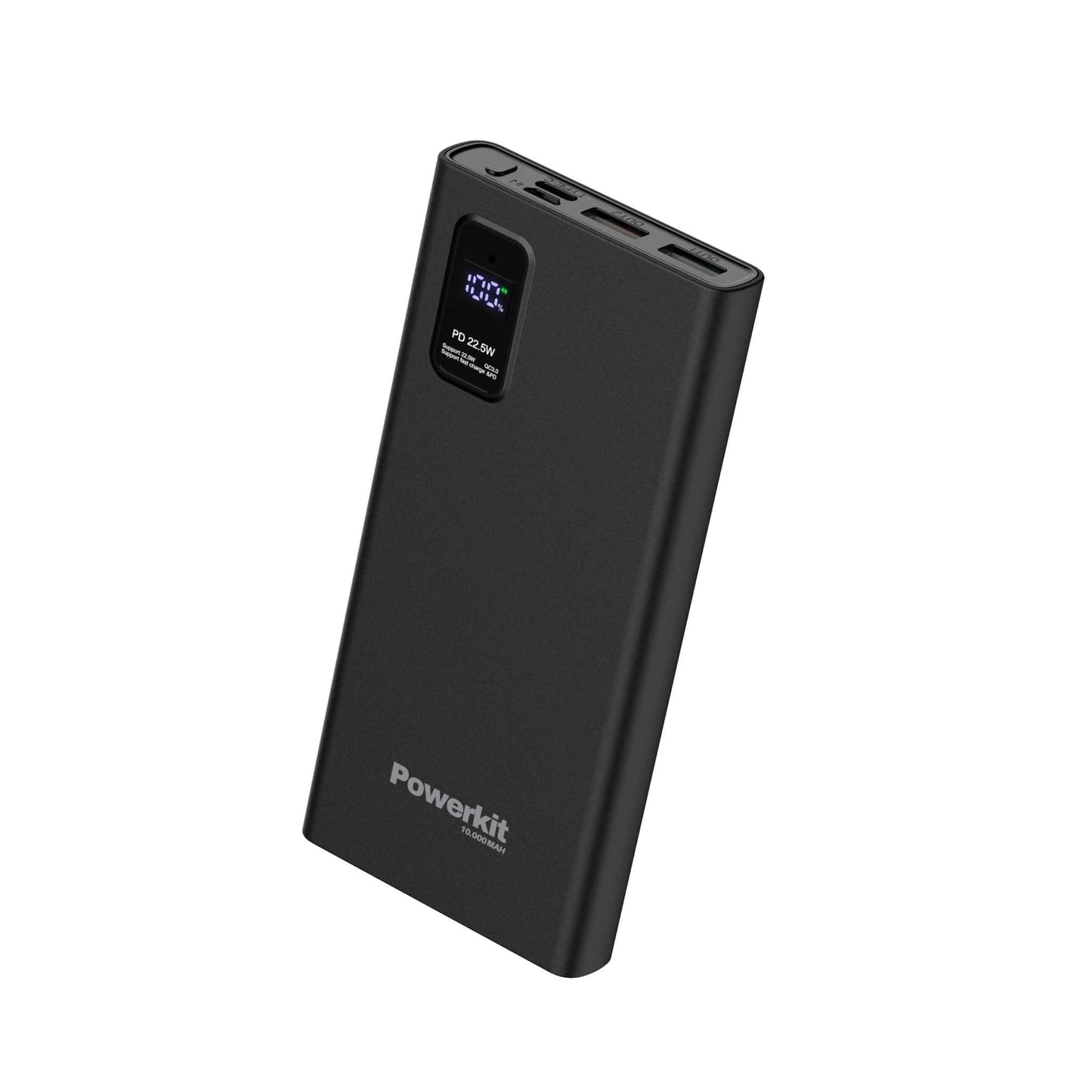 Powerbank 10.000 mAh - hurtigopladning - indbygget display