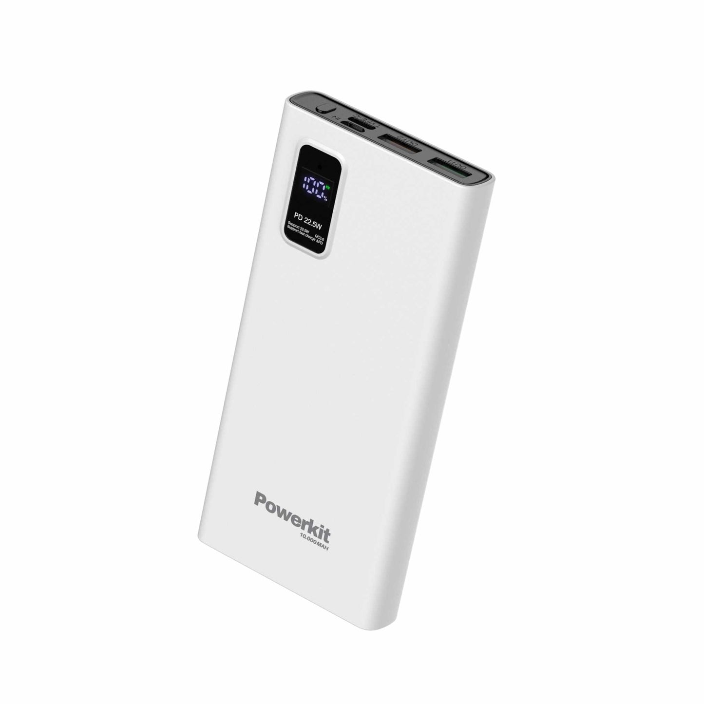 Powerbank 10.000 mAh - hurtigopladning - indbygget display