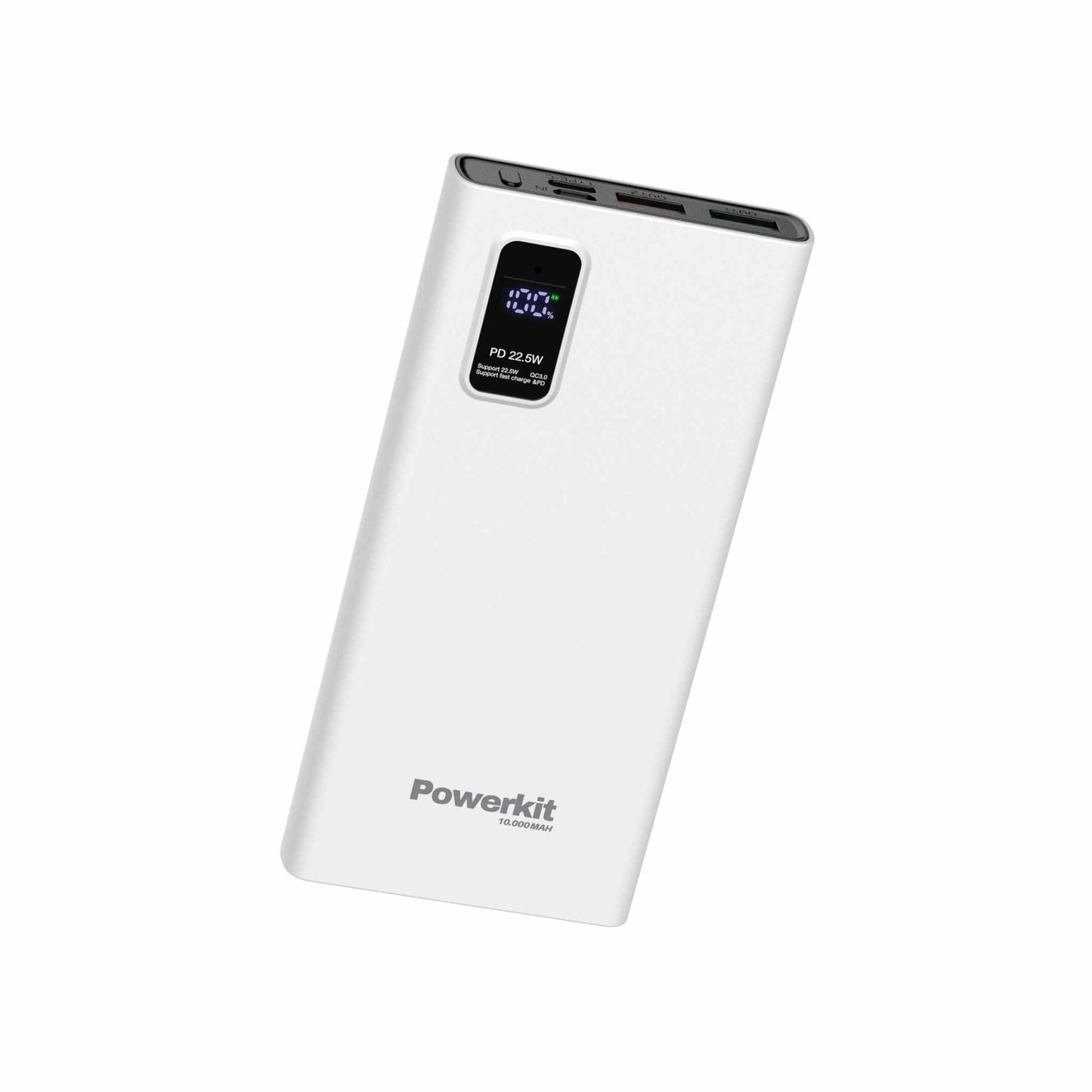 Powerbank 10.000 mAh - hurtigopladning - indbygget display