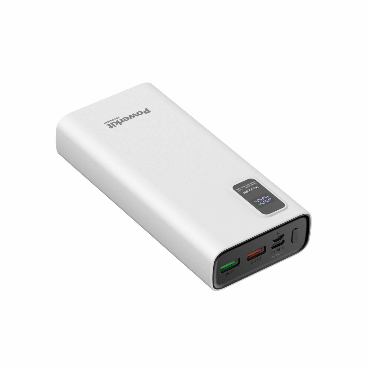 Powerbank 20.000 mAh - hurtigopladning - indbygget display