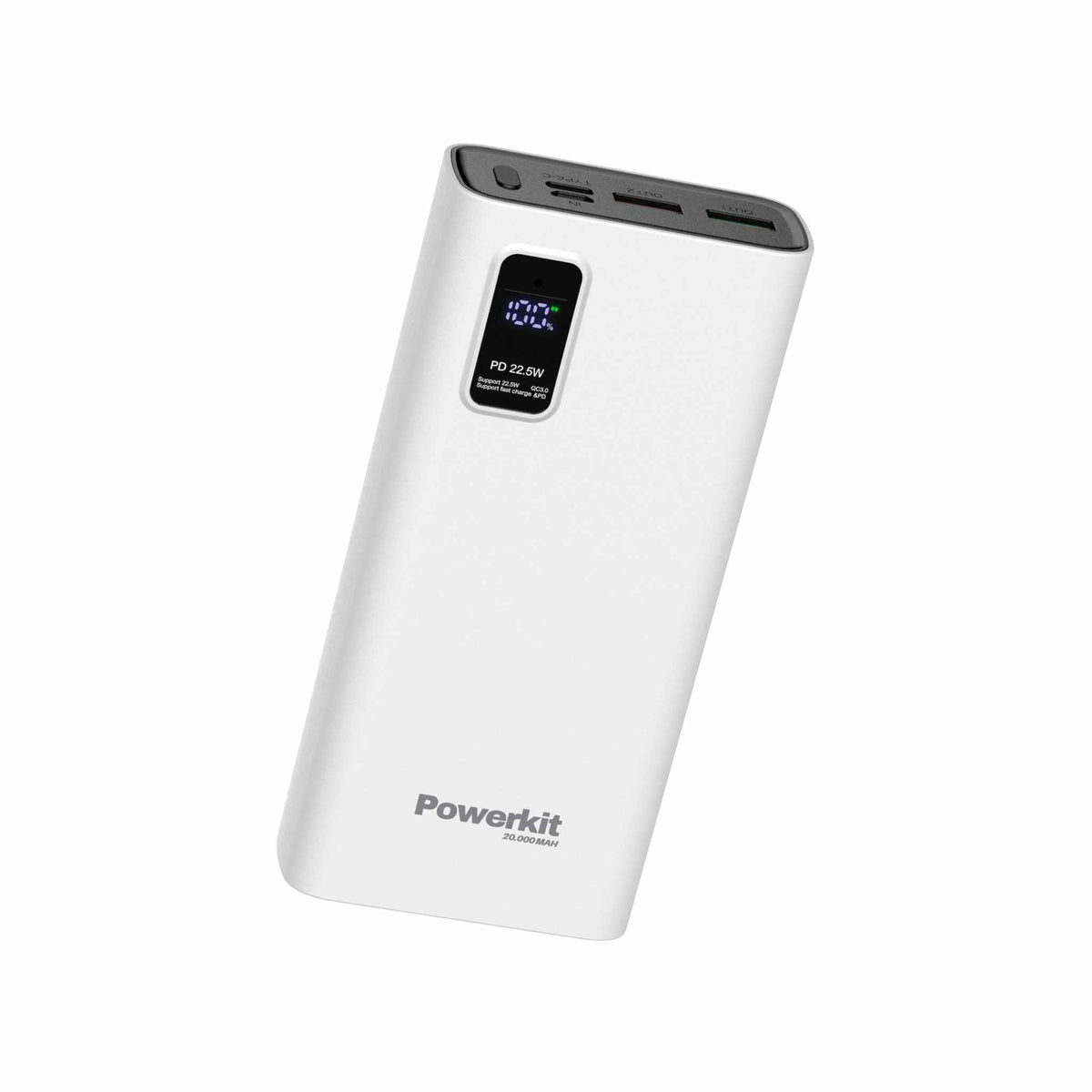 Powerbank 20.000 mAh - hurtigopladning - indbygget display