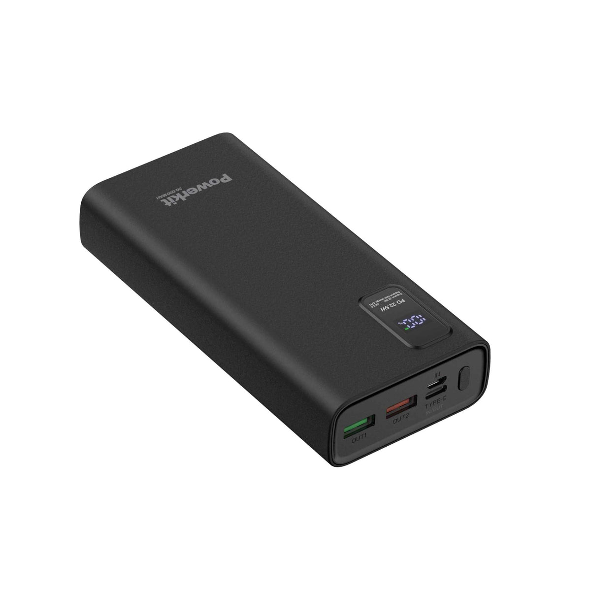 Powerbank 20.000 mAh - hurtigopladning - indbygget display