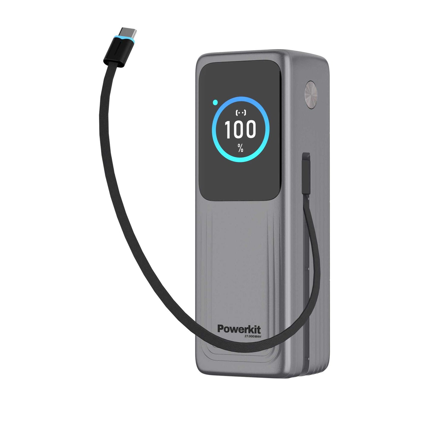 Powerbank 27.000 mAh - 205W lynladning - indbygget display og USB C kabel