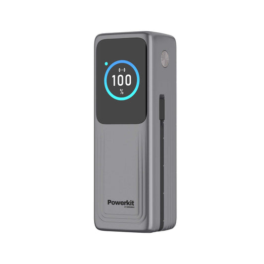 Powerbank 27.000 mAh - 205W lynladning - indbygget display og USB C kabel