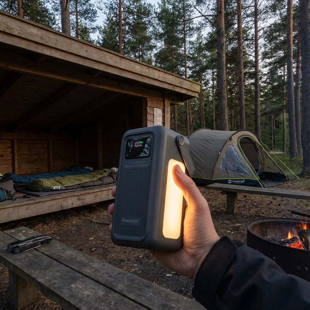 Powerbank 50.000 mAh - hurtigopladning - indbygget display og kabler