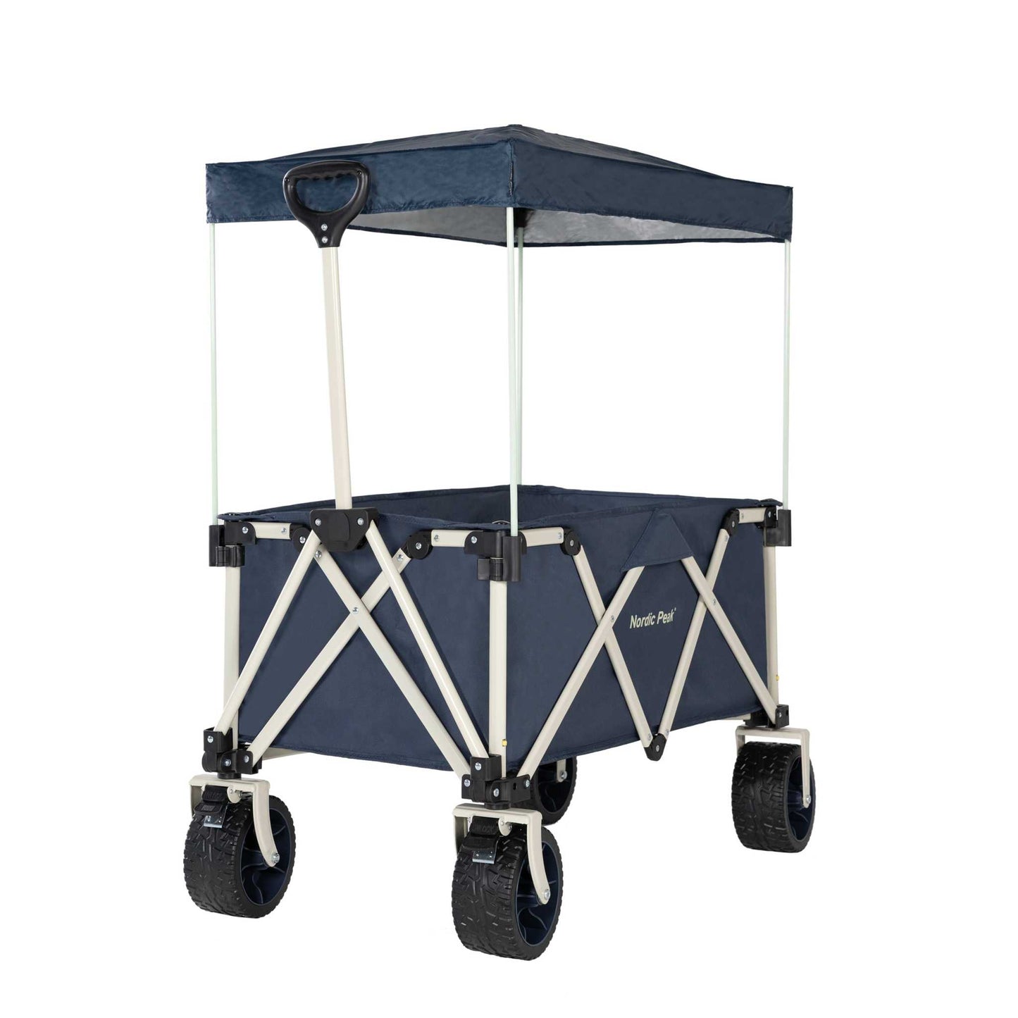 Foldbar trækvogn med tag - max 120 kg.
